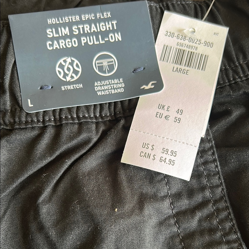 Hollister Black Slim Straight Cargo Pants